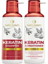 Conjunto NATURAVIS Keratin - Shampoo e Condicionador com Ácido Hialurônico