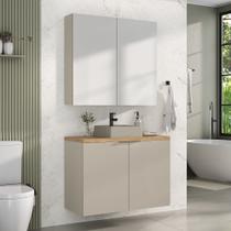 Conjunto nature 90cm estilare cnj4033 nude/carvalho