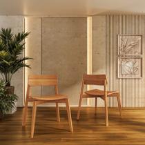 Conjunto Nature com 2 Cadeiras Rústico Claro Madeira Pinus