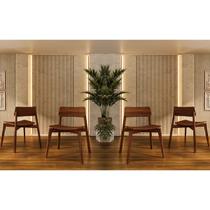 Conjunto Nature com 4 Cadeiras Madeira Pinus Rústico Escuro