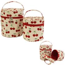 Conjunto necessaire redonda cerejinha - sabra Conjunto necessaire redonda cerejinha - sabra