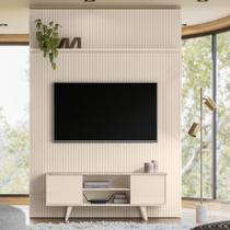 Conjunto New Horizonte Painel Com Prateleira Aparador Rack Calacata-off-white Conjunto New Horizonte Painel Com Prateleira Aparador Rack Calacata-off-white