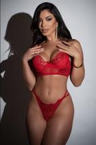 Conjunto Nina- Conjunto de lingerie cropped Vermelho