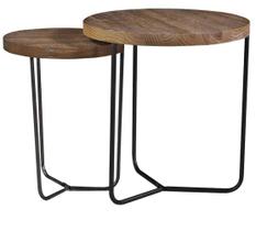 Conjunto Ninho Kentucky Rustic Brown com Base Aço Grafite - 50315