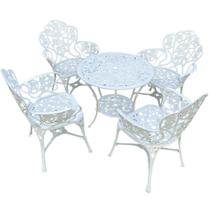 Conjunto Nova Hera Alumínio Fundido com Mesa Redonda Jardim Área Externa