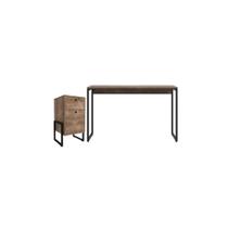 Conjunto Office Mesa e Gaveteiro Less Castanho preto