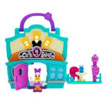 Conjunto oficial de brinquedos Daisy Duck Café Daisy Playhouse Toys da Disney Store Brinquedos interativos do Mickey Mouse Junior da Play House Boneco de margarida dobrável, conjunto de 15 peças, perfeito para crianças pequenas