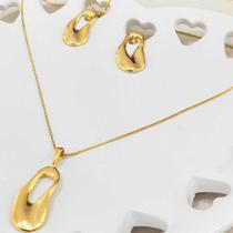 Conjunto Orgânico Banhado em Ouro 18k Conjunto Orgânico Banhado em Ouro 18k