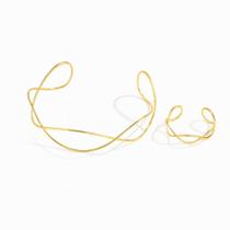 Conjunto Orgânico Colar e Pulseira - Banhado em ouro 18k