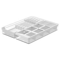 Conjunto Organizador de Facas e Talheres Clear 2 Peças Transparente Ou