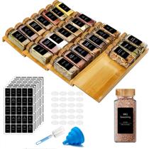 Conjunto Organizador de Gaveta para Temperos IWISHO em Bambu 4 Níveis 33x54 cm Conjunto Organizador de Gaveta para Temperos IWISHO em Bambu 4 Níveis 33x54 cm
