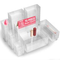 Conjunto organizador de gavetas Comfylichi Clear Plastic 70 peças Conjunto organizador de gavetas Comfylichi Clear Plastic 70 peças