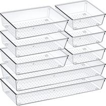 Conjunto organizador de gavetas Criusia Acrylic Non-Slip, pacote com 8