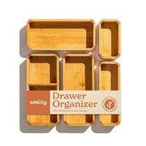 Conjunto organizador de gavetas de cozinha de bambu SMIRLY de 5 peças