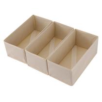 Conjunto organizador de gavetas, meias Bructhun, nylon bege, pacote com 3 Conjunto organizador de gavetas, meias Bructhun, nylon bege, pacote com 3