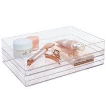Conjunto organizador de gavetas StorI SimpleSort de 2 peças de plástico transparente Conjunto organizador de gavetas StorI SimpleSort de 2 peças de plástico transparente