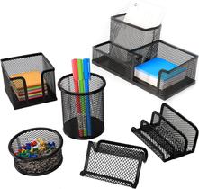 Conjunto organizador de mesa HMXLJJY Mesh Wire Pen Pen Pencil Mail Holder