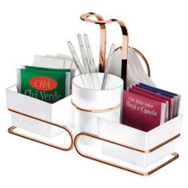 Conjunto Organizador para CHA/CAFE Rose GOLD Branco Future 2247RG