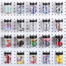 Conjunto organizador Pegboard tipo 20 com potes e tampas de armazenamento Conjunto organizador Pegboard tipo 20 com potes e tampas de armazenamento