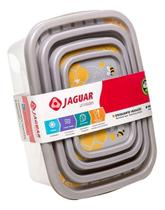 Conjunto Organizador Pote Retangular 4 Pçs Abelhinha Jaguar Cinza Conjunto Organizador Pote Retangular 4 Pçs Abelhinha Jaguar Cinza