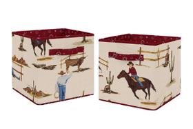 Conjunto organizador Storage Cube Bins Tan/Red Cowboy Sweet Jojo Conjunto organizador Storage Cube Bins Tan/Red Cowboy Sweet Jojo