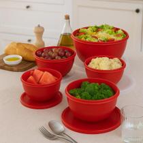 Conjunto Organizador Tupperware Bowl Plastico 5 Peças