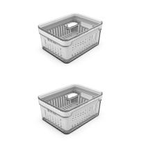 Conjunto Organizadores de Geladeira Clear Fresh 2 Peças 2,2 L Transparente Ou