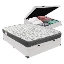 Conjunto Ortobom Iso100 D33 Casal Com Box Baú Branco Conjunto Ortobom Iso100 D33 Casal Com Box Baú Branco