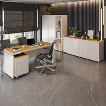 Conjunto Oslo 4 Peças Mesa Gaveteiro Buffet Armário