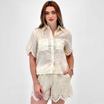Conjunto Oulusha Camisa com Shorts em Laise Feminino