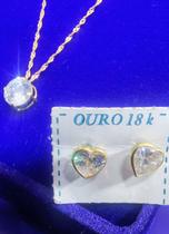 Conjunto Ouro 18 Kilates Peso Total 1.80 Gramas Cordão 0.70 Gr fio 0.5 mm 44 Cm Pingente P 0.60 Gramas 7 mm brinco 5 mm Conjunto Ouro 18 Kilates Peso Total 1.80 Gramas Cordão 0.70 Gr fio 0.5 mm 44 Cm Pingente P 0.60 Gramas 7 mm brinco 5 mm