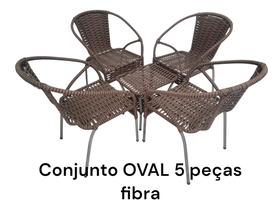 Conjunto OVAL 5 peças fibra jardim área sala terraço