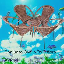 Conjunto OVAL Novo 5 peças fibra jardim área sala terraço