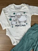 Conjunto Ovelhinha Feminina Bege Body e Calça Poá