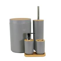 Conjunto p/ banheiro c/5pcs cinza Life - Mood
