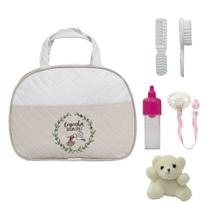 Conjunto p Bebê Reborn c Pentinho+Escova e Bolsa Maternidade
