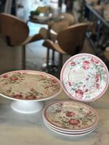 Conjunto p/ bolo cafe paris 5 pcs rosa- scalla