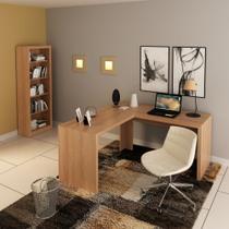 Conjunto p/ Escritório Mesa/Estante Amêndoa Tecnomobili