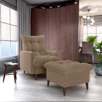 Conjunto p/ Sala Montreal 1 Poltrona Decorativas e 1 Puff Bouclê Marrom - Matrix Conjunto p/ Sala Montreal 1 Poltrona Decorativas e 1 Puff Bouclê Marrom - Matrix