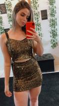 Conjunto paetê dourado