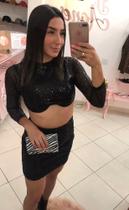 Conjunto paetê manga longa