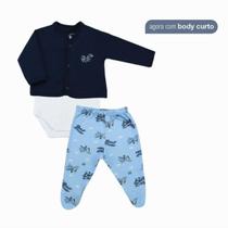 Conjunto Pagão Bebê 3 peças estampa Aviador - Mini Bear