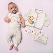 Conjunto Pagão Bebê Inverno Plush Quentinho e Aconchegante Safari Verde