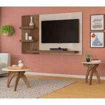 Conjunto Painel Artely Chess, Mesa De Centro Jade e Mesa De Apoio Jade Pinho com Off White