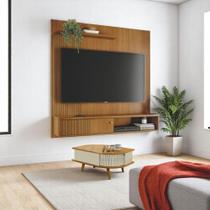 Conjunto Painel c/ Bancada suspensa e Mesa de Centro Indianapolis Cumaru/Opala Conjunto Painel c/ Bancada suspensa e Mesa de Centro Indianapolis Cumaru/Opala