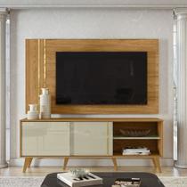 Conjunto Painel com Bancada Atreus Portas Deslizantes MDP até 60 Cumaru/Opala G97 - Gran Belo Conjunto Painel com Bancada Atreus Portas Deslizantes MDP até 60 Cumaru/Opala G97 - Gran Belo