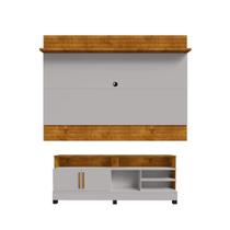 Conjunto Painel e Rack Boston Naturalle Off White Conjunto Painel e Rack Boston Naturalle Off White