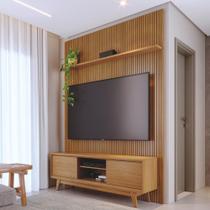 Conjunto Painel e Rack Moonshadow Cumaru Conjunto Painel e Rack Moonshadow Cumaru