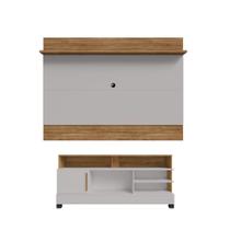 Conjunto Painel e Rack Rivia Cinamomo Off White