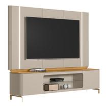 Conjunto Painel e Rack Toronto Tauari Off White Conjunto Painel e Rack Toronto Tauari Off White